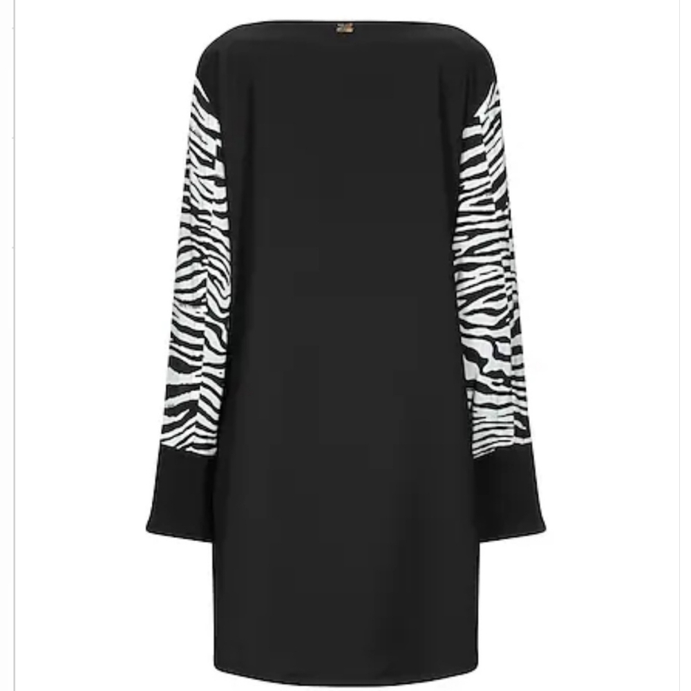 NWT Cavalli Class Zebra & Floral Long Sleeve Dress – Size IT 44 / US 8 - Picture 2 of 13